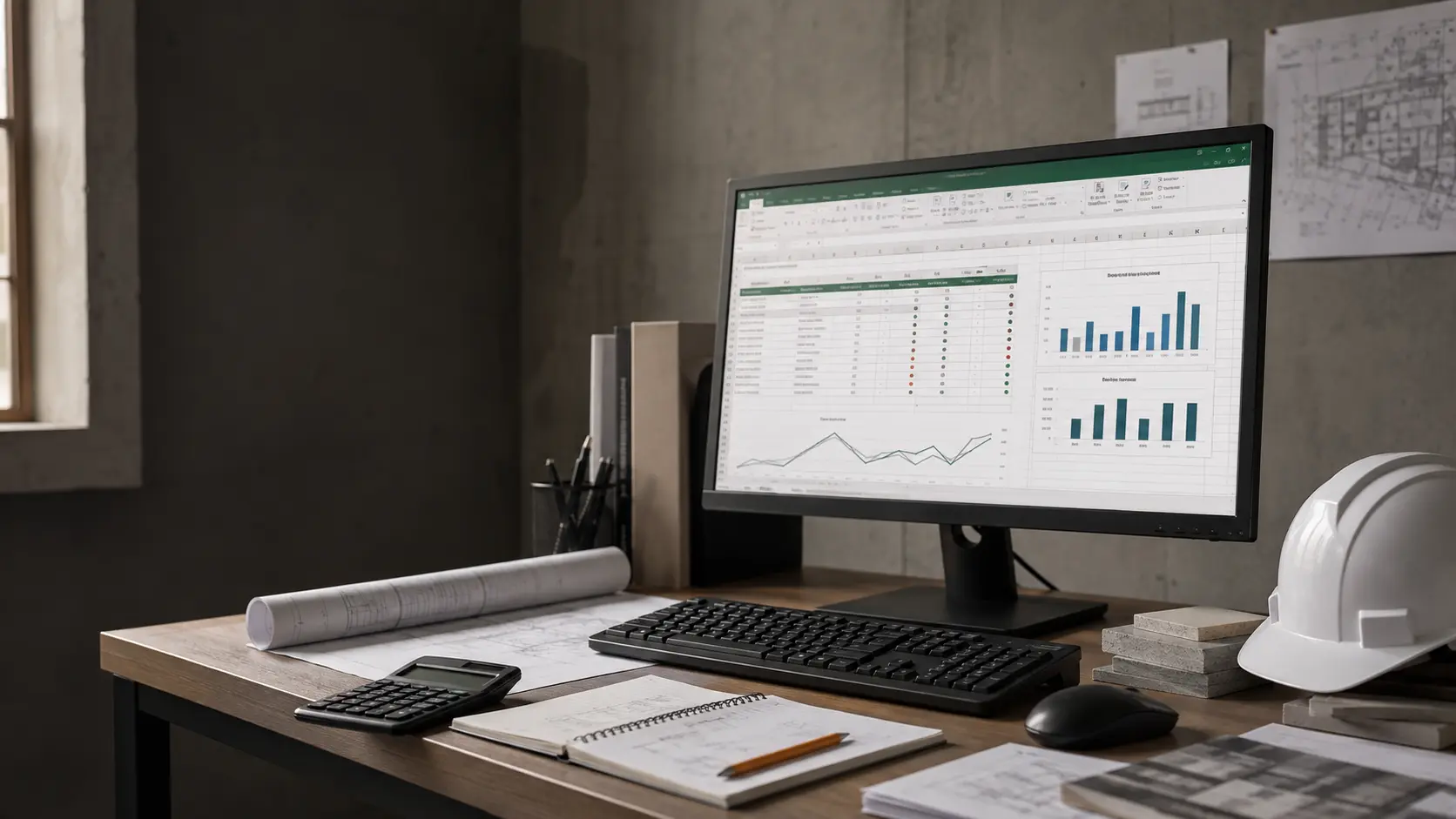 Computadora con tablero sencillo para controlar oportunidades comerciales de una constructora